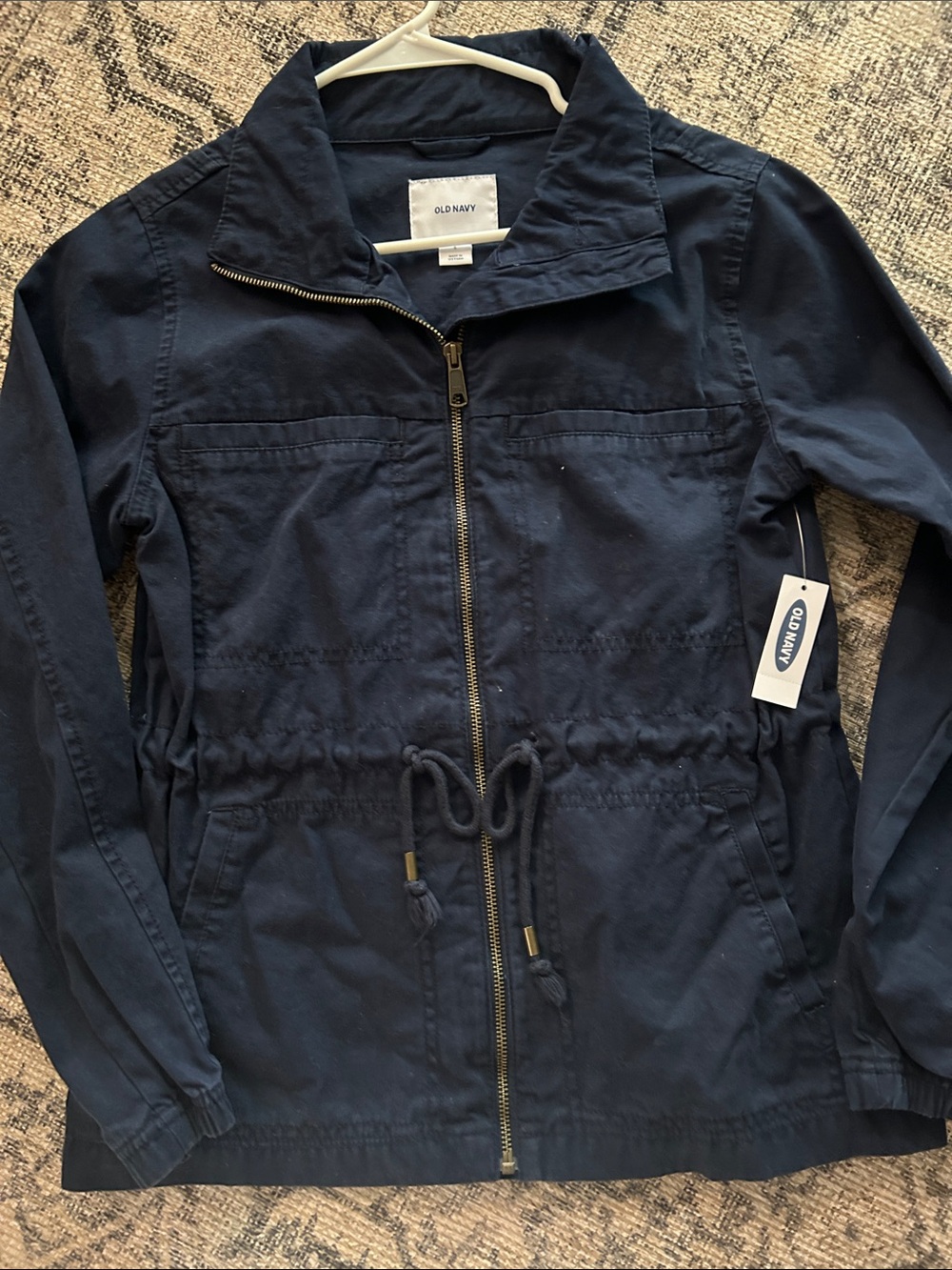 Old Navy Navy Drawstring Utility Jacket